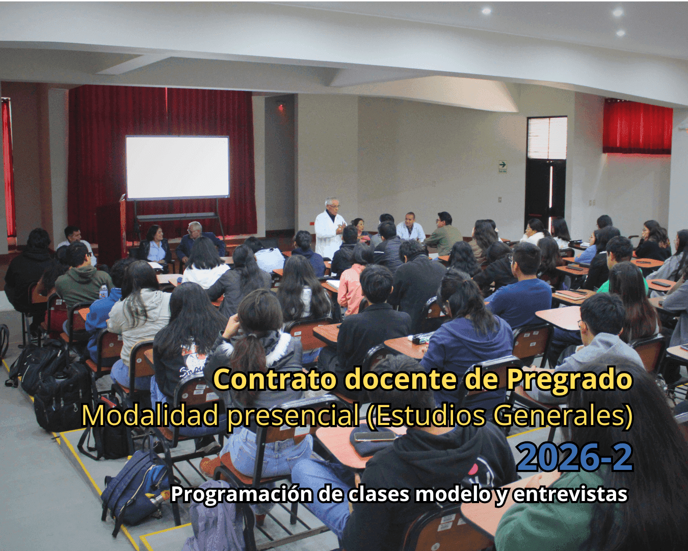 Programación de clases modelo y entrevistas de la Contratación Docente de Pregrado - Modalidad Presencial (Estudios Generales) 2026-II